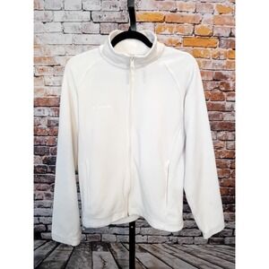 Columbia Womens Fleece Jacket Cream White Full Zip Medium